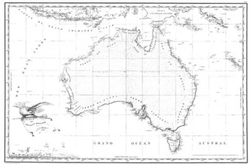 Povijesna karta Australije  iz 1811. godine